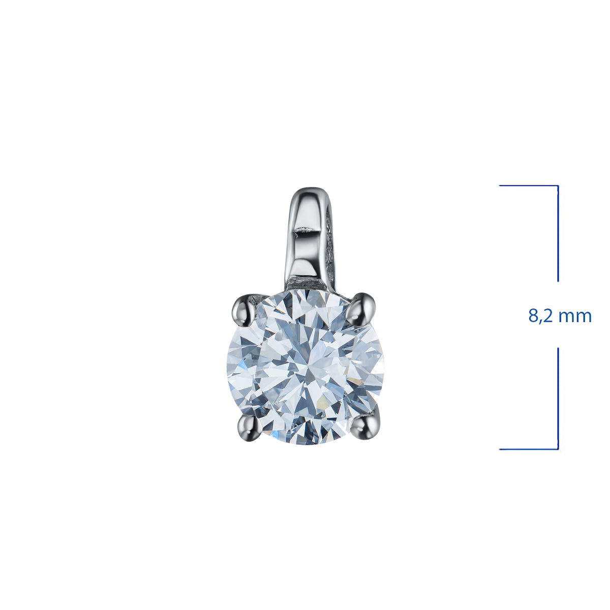 14K White Gold Pendant with Natural Diamonds