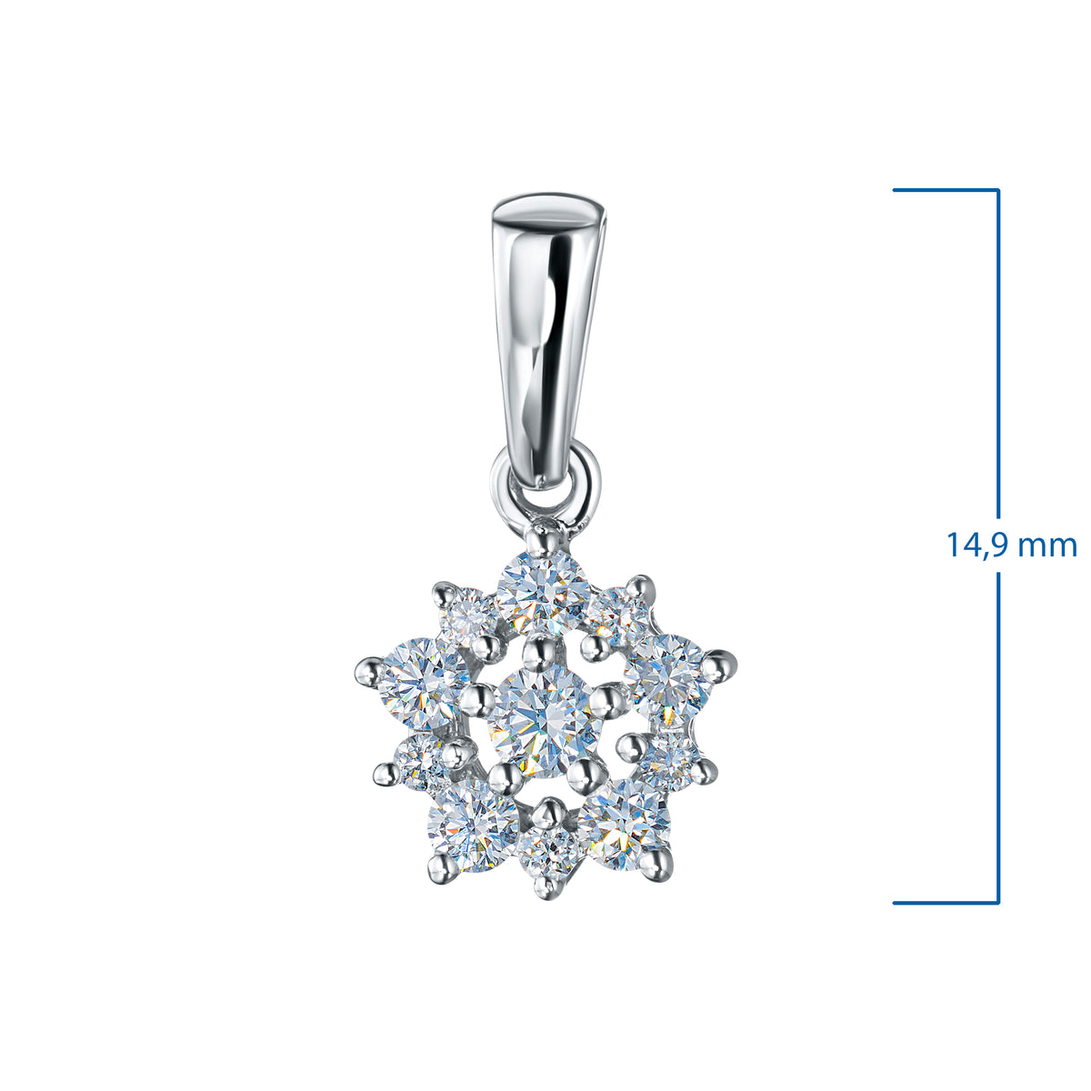 14K White Gold Pendant with Natural Diamonds