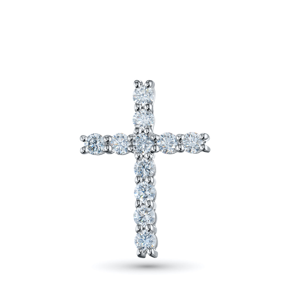 14K White Gold Pendant with Natural Diamonds