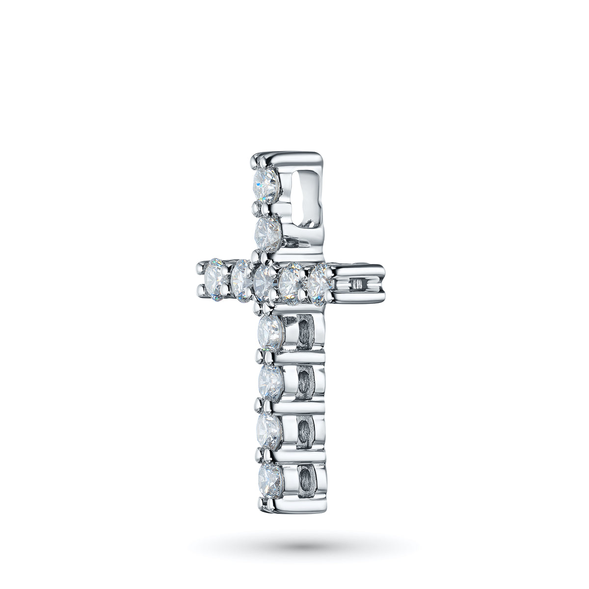 14K White Gold Pendant with Natural Diamonds