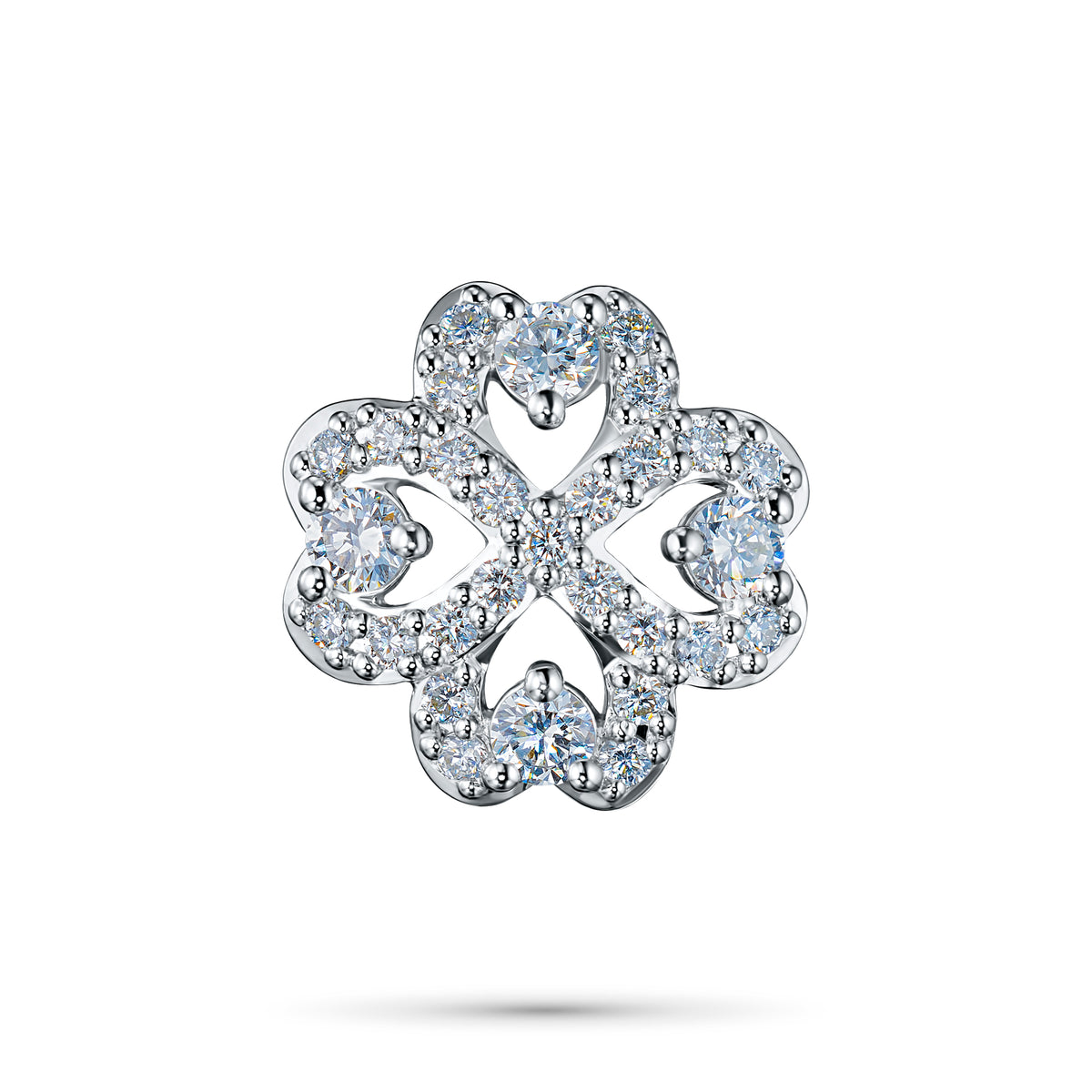 14K White Gold Pendant with Natural Diamonds