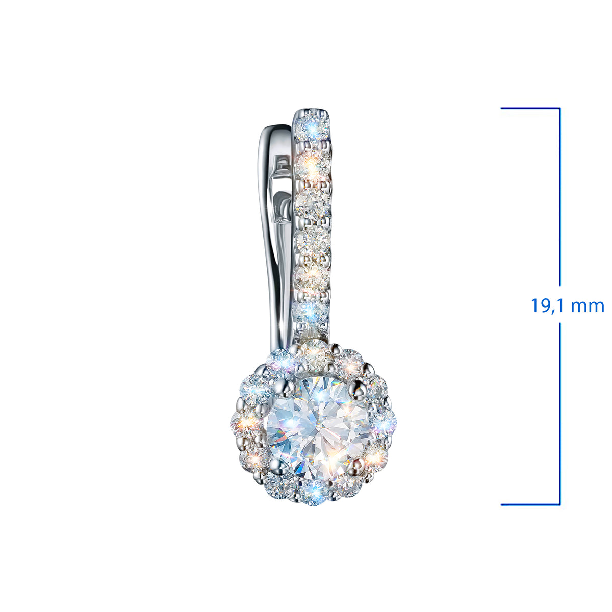 14K White Gold Earrings with Natural Diamonds