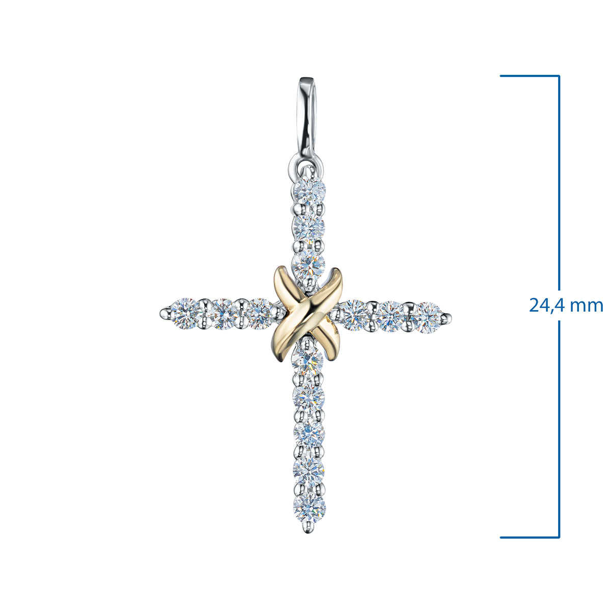 14K White Gold Pendant with Natural Diamonds