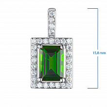 Висулка с диаманти или С хромдиопсид