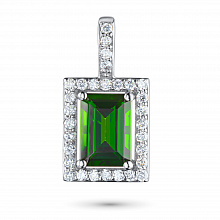 Висулка с диаманти или С хромдиопсид